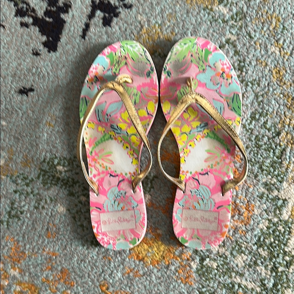 Colorful Floral Flip Flops